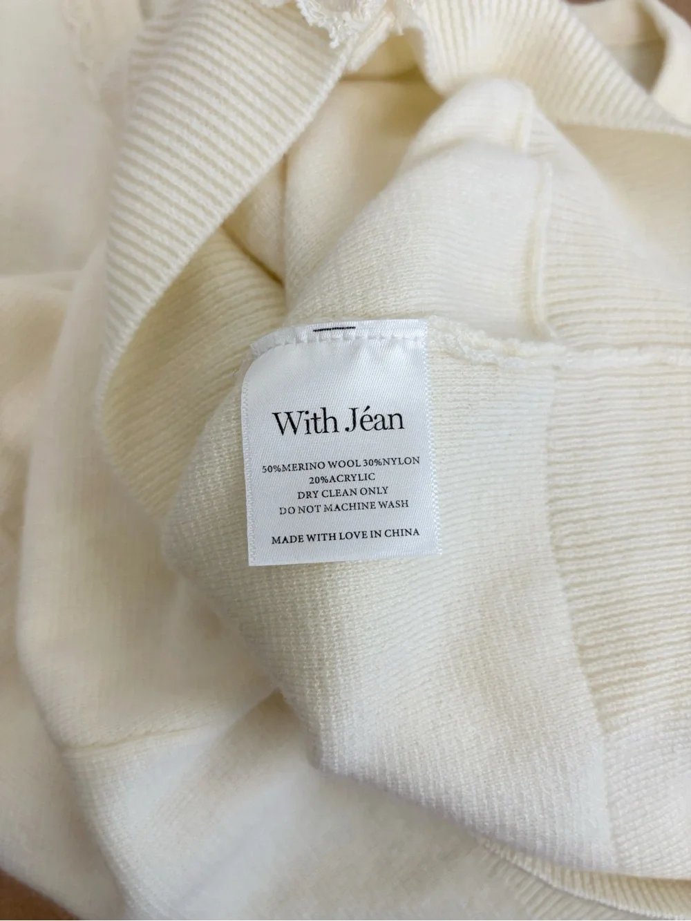 With Jean Poppy Top in Cream Size XXS